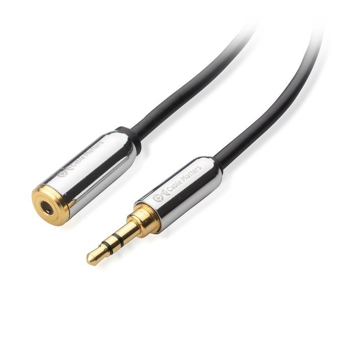 Cable Matters Gold Plated 3.5mm Stereo Audio Male to Female Extension Cable 15 Feet