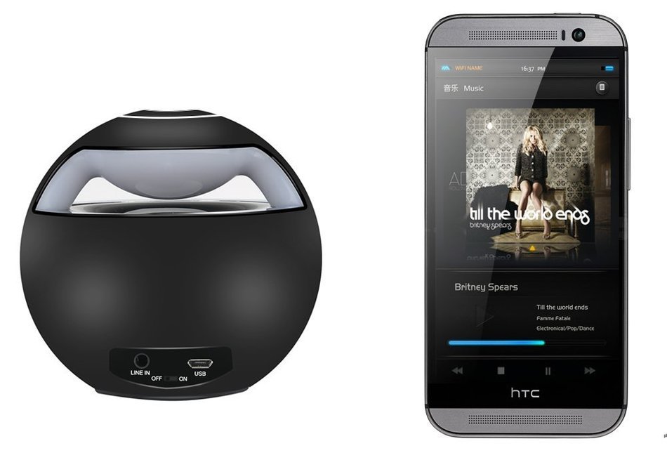 Portable Bluetooth Speaker ???Magic Black Ball??? - Stereo Sound, LED lights, Bluetooth 2.1 + EDR, 500mAh Battery... N2