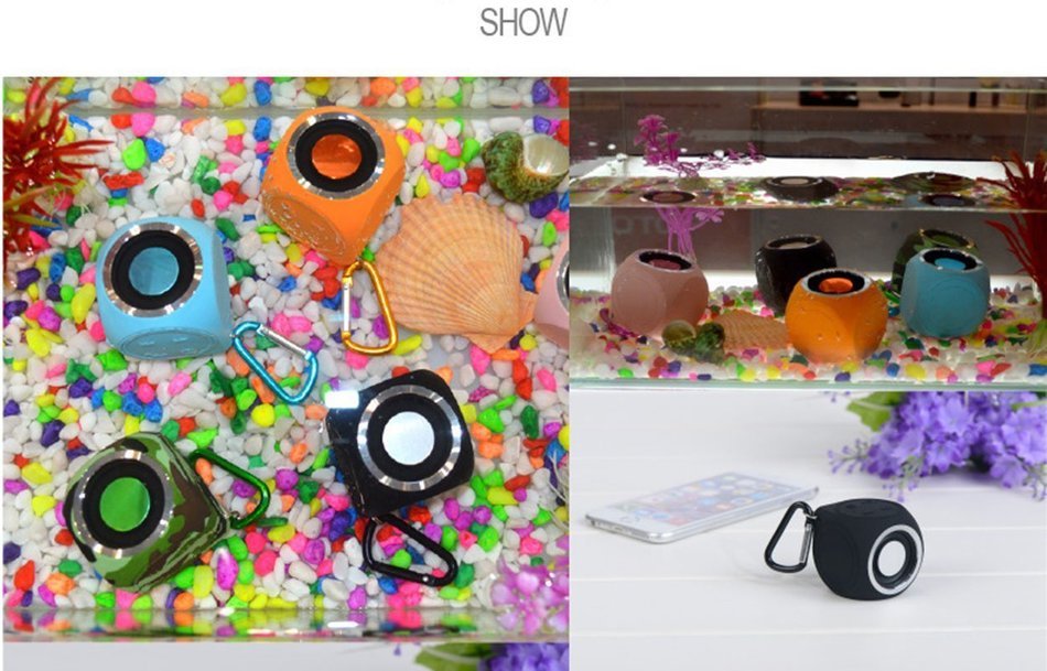 Waterproof (IP67) Mini Cube Bluetooth Speaker by Linghang, Shower Pool Outdoor Speaker, Comes with Built-in Mini... N2