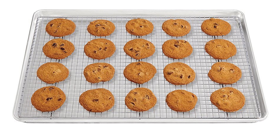Mrs. Anderson&rsquo;s Baking Professional Half Sheet Baking and Cooling Rack, Heavyweight Chrome, 16.5-Inches x 11.75... N8