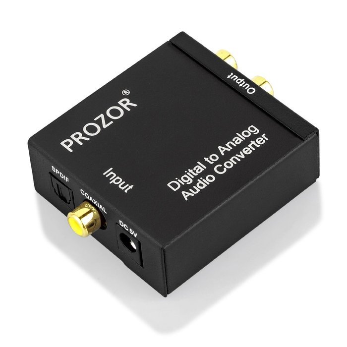PROZOR Digital to Analog Converter DAC Digital SPDIF Toslink to Analog Stereo Audio L/R Converter Adapter with... N3