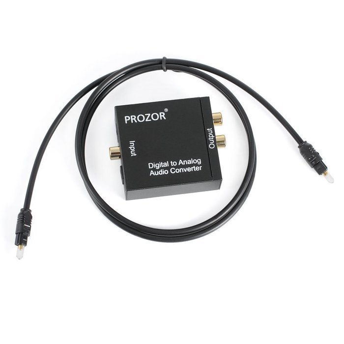 PROZOR Digital to Analog Converter DAC Digital SPDIF Toslink to Analog Stereo Audio L/R Converter Adapter with... N4
