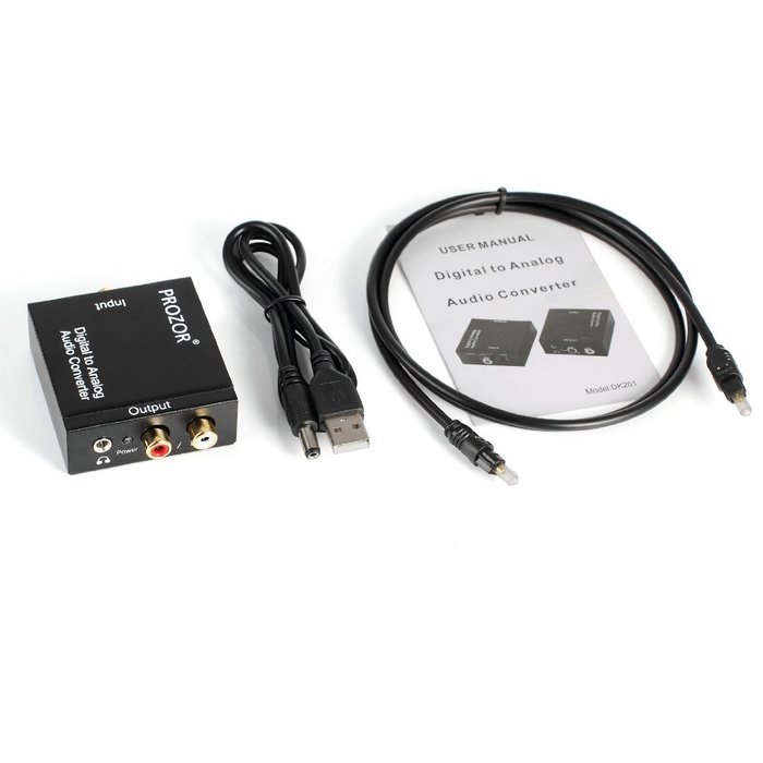 PROZOR Digital to Analog Converter DAC Digital SPDIF Toslink to Analog Stereo Audio L/R Converter Adapter with... N6