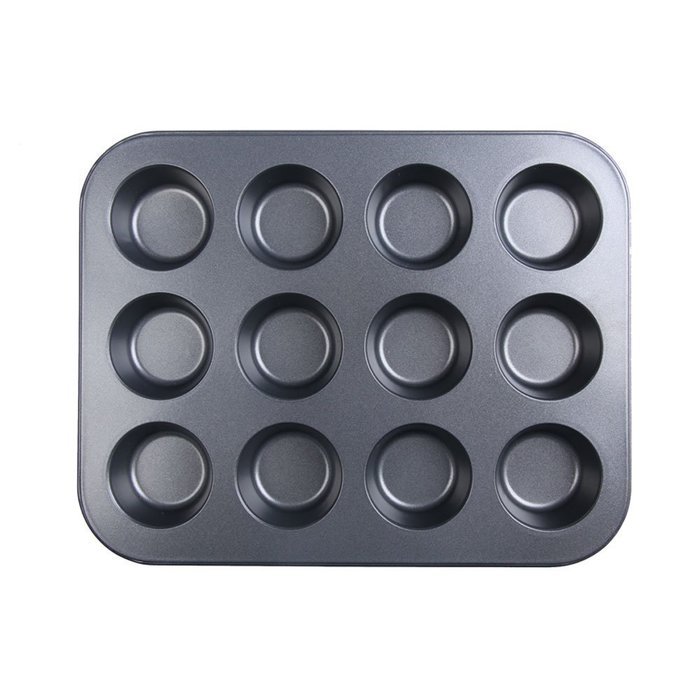 12 Stainless Iron Nonstick Baking Pan Tray Tin Cup Cakes Pudding Muffin Bun 2014 Clearance Sale