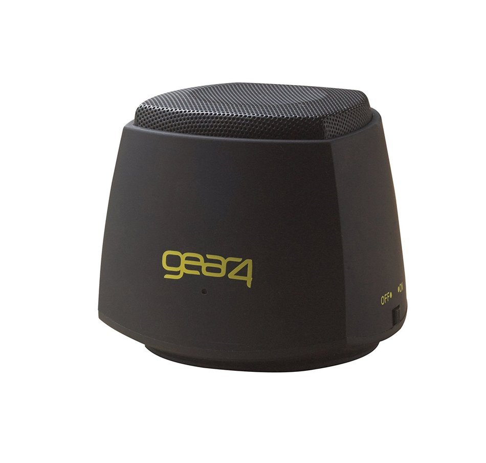 GEAR4 PocketParty Portable Bluetooth Speaker with Contrasting Colored Drivers (Black)