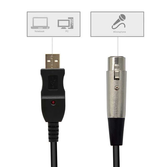 VAlinks USB Male to 3PIN XLR Female Mic Microphone Converter Cable Studio Audio Cable Connector Cords Adapter... N5