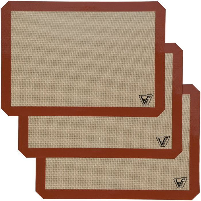 Silicone Baking Mat - Set of 3 Half Sheet (Thick & Large 11 5/8" x 16 1/2") - Non Stick Silicon Liner for Bake...