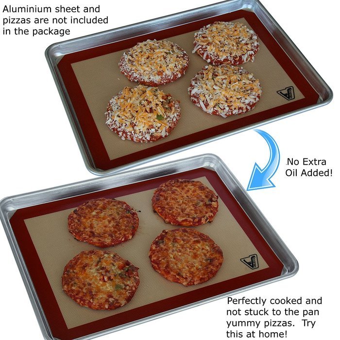 Silicone Baking Mat - Set Of 3 Half Sheet (Thick & Large 11 5/8" X 16 1 ...