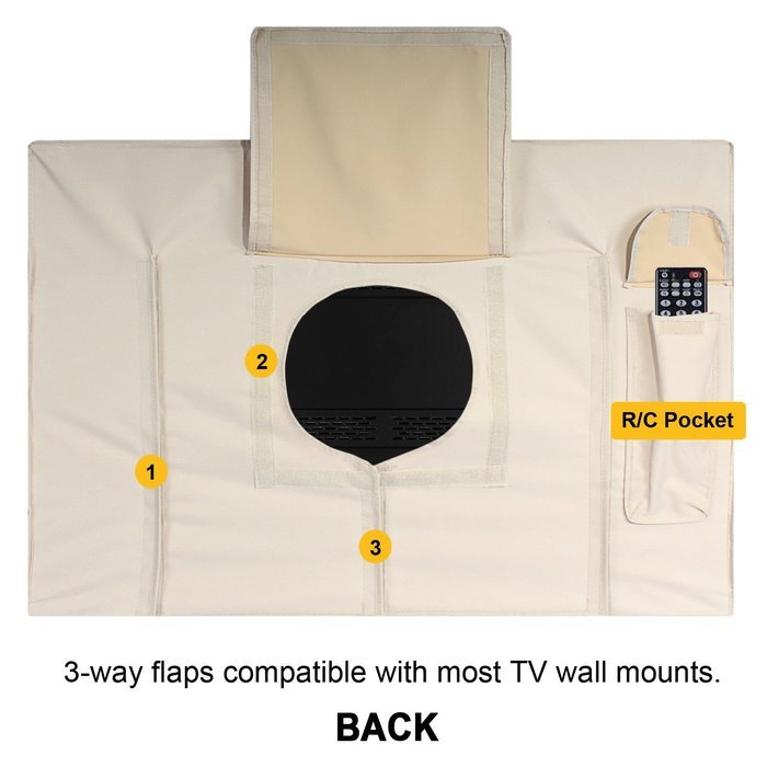 Outdoor TV Cover, Beige Weatherproof Universal Protector for 55'' - 58'' TVs N4