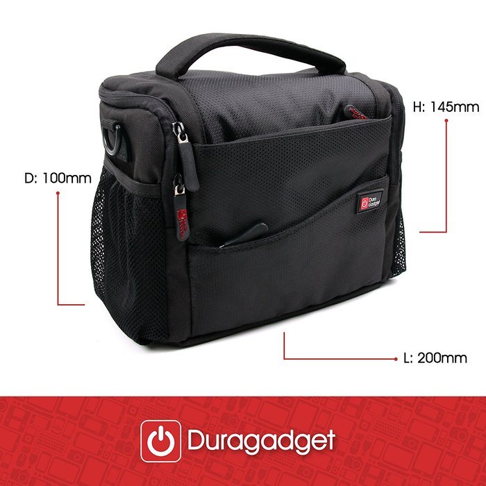 DURAGADGET Durable Water-Resistant Shoulder / Messenger Bag in Black & Orange for NEW JBL Pulse 2 / JBL Pulse... N3