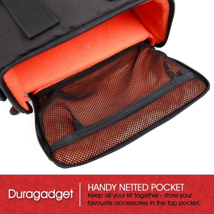 DURAGADGET Durable Water-Resistant Shoulder / Messenger Bag in Black & Orange for NEW JBL Pulse 2 / JBL Pulse... N5