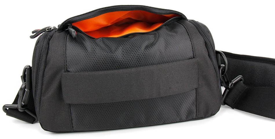 DURAGADGET Durable Water-Resistant Shoulder / Messenger Bag in Black & Orange for NEW JBL Pulse 2 / JBL Pulse... N7