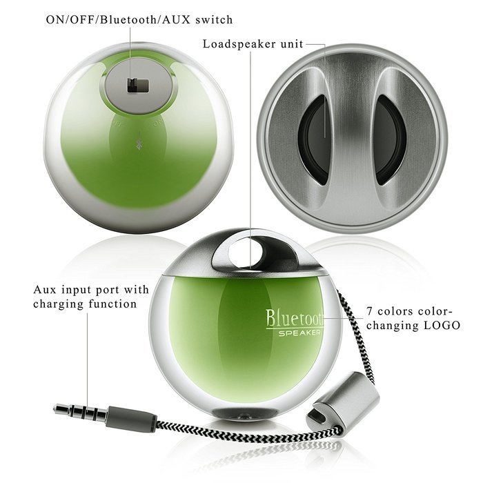 GizmoVine Bluetooth Speaker Wireless Portable Audio Powerful Sound Durable Long Lasting Playtime Silver N24