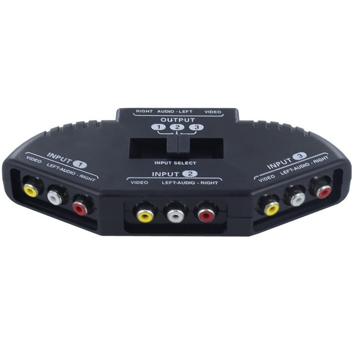 Fosmon Technology 3-Way Audio / Video RCA Switch Selector / Splitter Box & AV Patch Cable for Connecting 3 RCA... N3