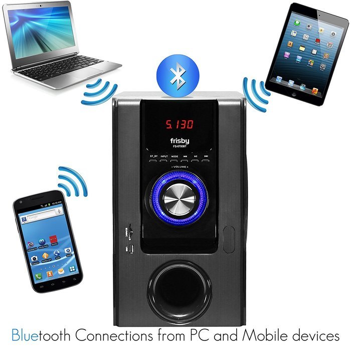 Frisby FS-6700BT 5.1 Surround Sound Tower Home Theater Speakers System with Bluetooth USB/SD and Remote N8