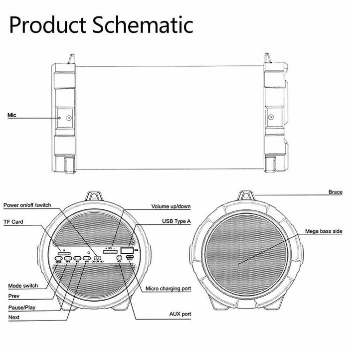 2000mAh 10W HiFi Ultra Bass Loud Sound Wireless Bluetooth Speaker Audio Player Support TF Card USB AUX FM Radio... N7
