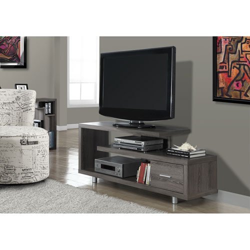 Monarch Specialties I 2573 White with 1 Drawer TV Stand, 60" N2