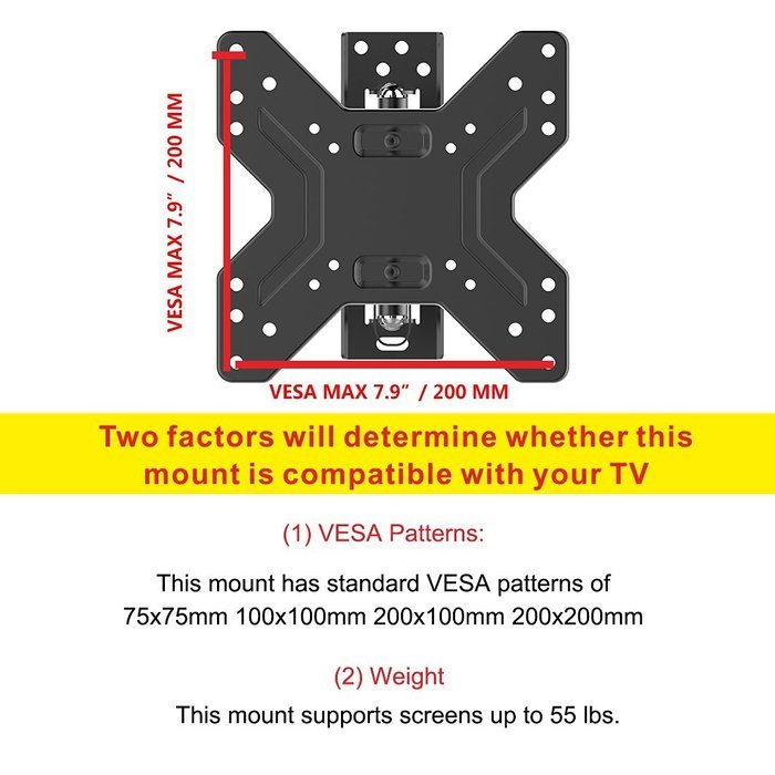 Full Motion Articulating TV wall mount Tilt Swivel Bracket for 17''-42'' LCD LED HD Plasma TV