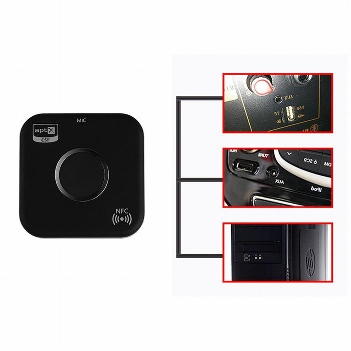 Powstro Wireless 4.1 Audio Receiver Adapter, NFC-Enabled Hands-free Bluetooth Receiver for Speaker Car Music Stereo... N9