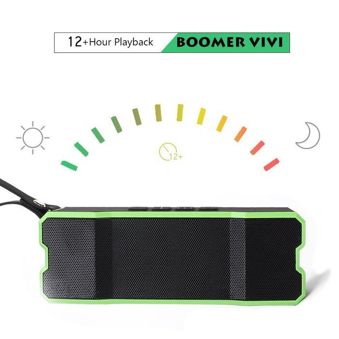 [Waterproof IPX7] BOOMER VIVI Outdoor Portable Wireless Bluetooth V4.0 Speakers With 10W Bass, Stereo Pairing,... N4