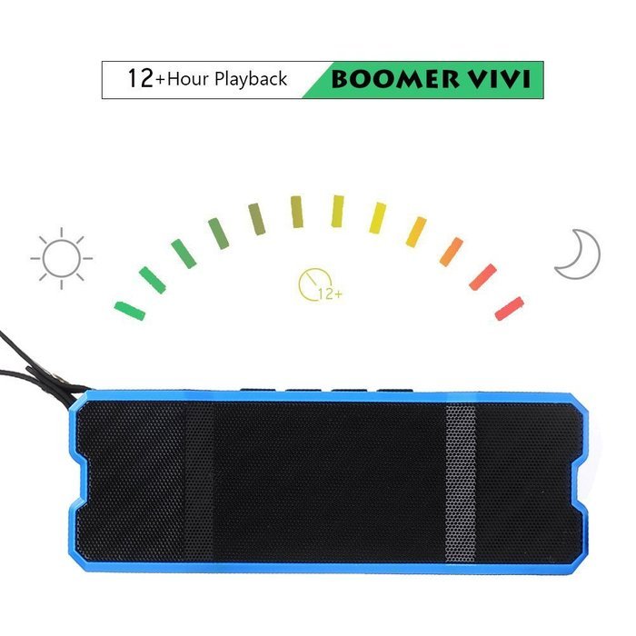 [Waterproof IPX7] BOOMER VIVI Outdoor Portable Wireless Bluetooth V4.0 Speakers With 10W Bass, Stereo Pairing,... N11