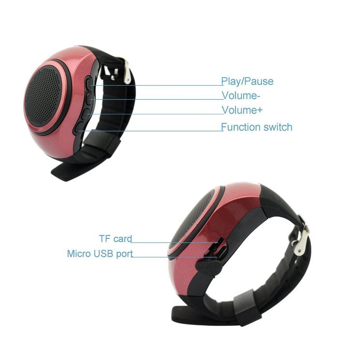 TAKSONPortable Sport Music Watch, Bluetooth Speaker Watch With FM, MP3 Player, Handsfree Call,TFCard,Selfie,phone... N2