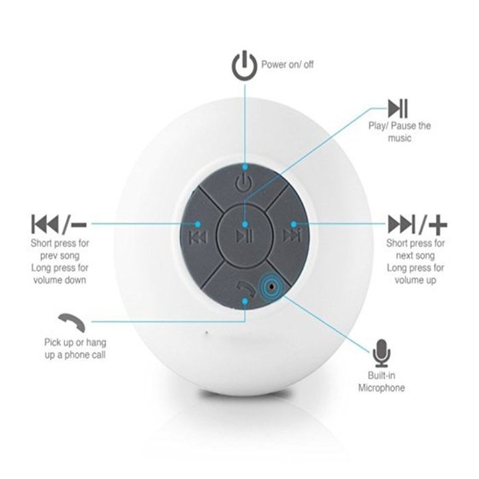 Water-Proof Bluetooth Speaker Mini Wireless Shower Speaker Hands-free Portable Speakerphone with Built-in Mic... N3