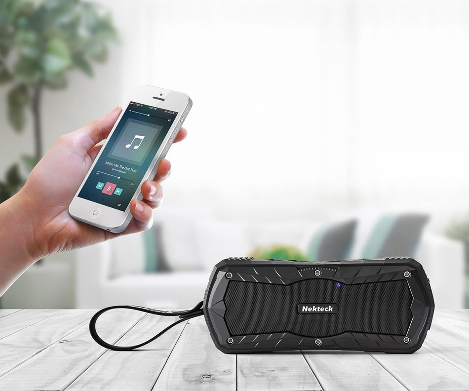 Nekteck Wireless Portable Bluetooth Speaker with 10W Audio Output, IP65 Water-resistant & Dustproof, Shockproof... N2