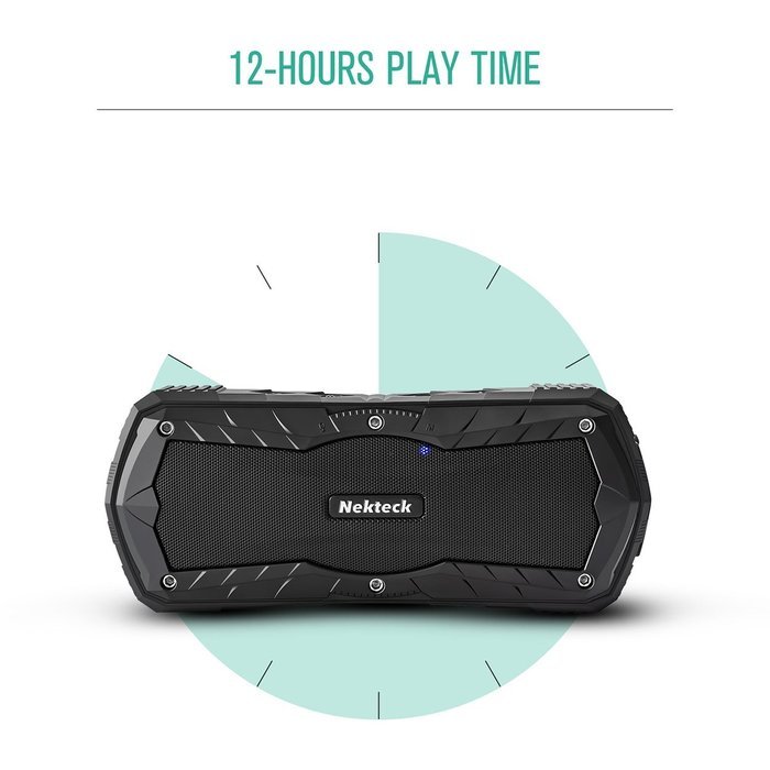 Nekteck Wireless Portable Bluetooth Speaker with 10W Audio Output, IP65 Water-resistant & Dustproof, Shockproof... N4