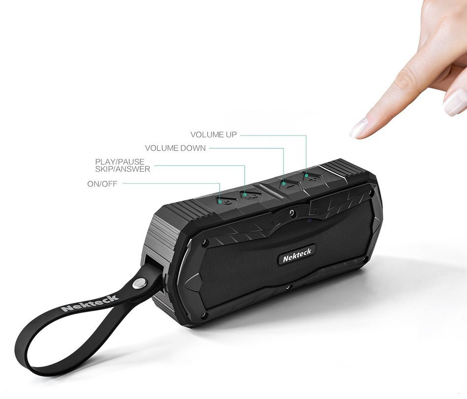 Nekteck Wireless Portable Bluetooth Speaker with 10W Audio Output, IP65 Water-resistant & Dustproof, Shockproof... N5