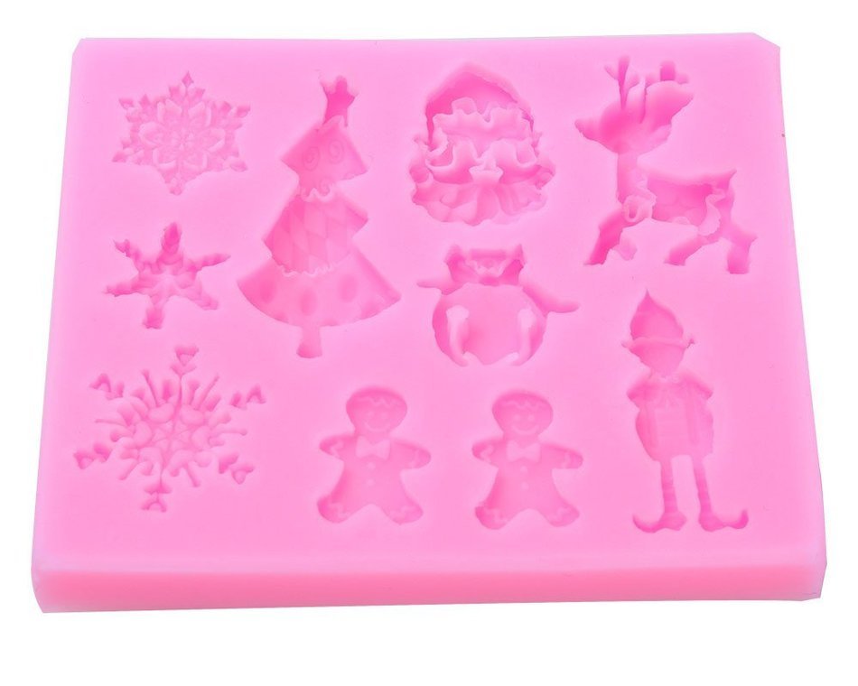 niceeshop(TM) Snowflake Cookie Biscuit Silicone Baking Mold Fondant Cake Decorations for Christmas ,Random Color