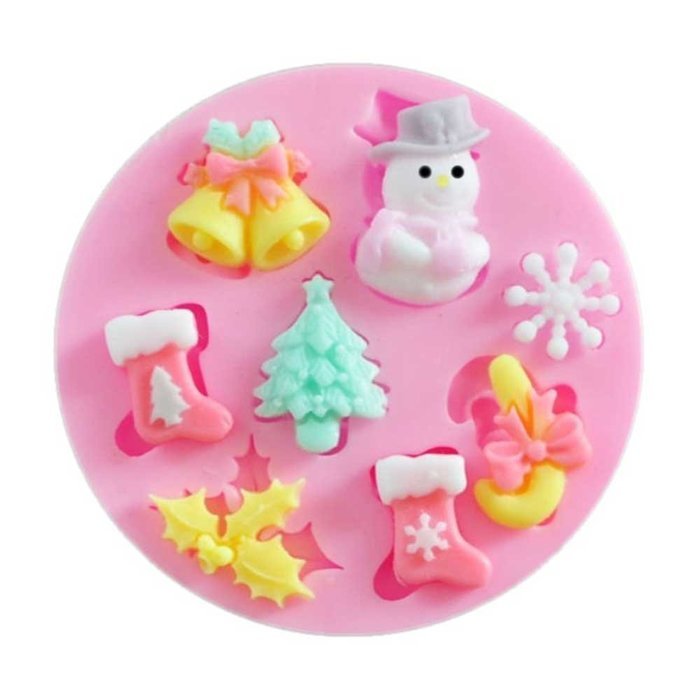 niceeshop(TM) Snowflake Cookie Biscuit Silicone Baking Mold Fondant Cake Decorations for Christmas ,Random Color N8