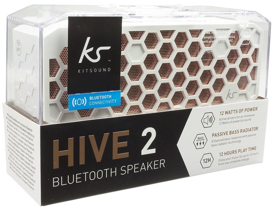 Kitsound Hive2 Bluetooth Wireless Universal Portable Rugged Stereo Speaker With 3.5 Mm Jack Compatible Smartphones... N8