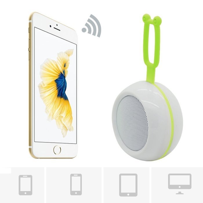 Mini Portable Rechargeable Wireless Bluetooth Speaker LED Light Decorative with TF Card Slot USB Cable - LED White N16