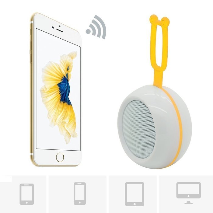Mini Portable Rechargeable Wireless Bluetooth Speaker LED Light Decorative with TF Card Slot USB Cable - LED White N19