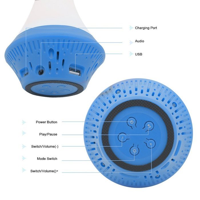 Mini Portable Rechargeable Wireless Bluetooth Speaker LED Light Decorative with TF Card Slot USB Cable - LED White N24
