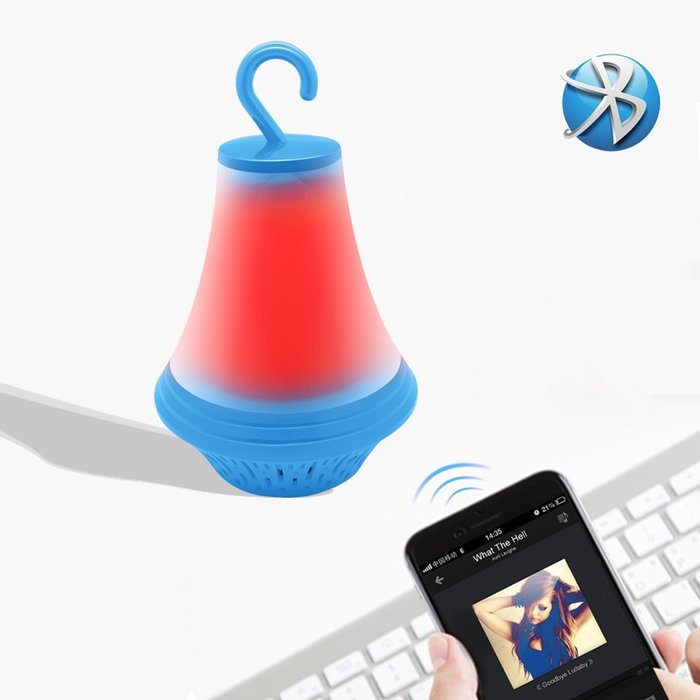 Mini Portable Rechargeable Wireless Bluetooth Speaker LED Light Decorative with TF Card Slot USB Cable - LED White N25