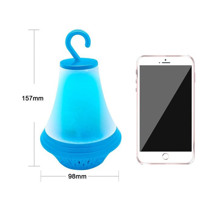 Mini Portable Rechargeable Wireless Bluetooth Speaker LED Light Decorative with TF Card Slot USB Cable - LED White N26