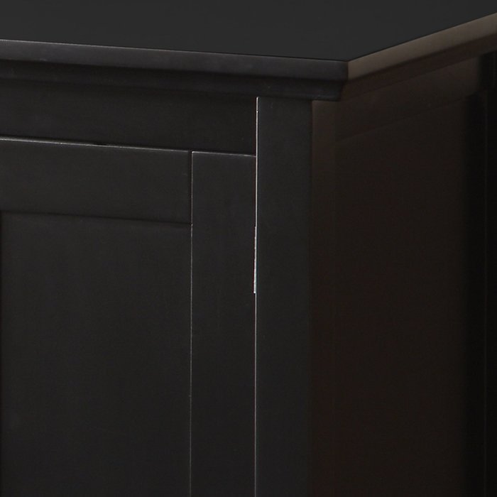 Walker Edison 53" Wood TV Stand Console with Storage, Black N4
