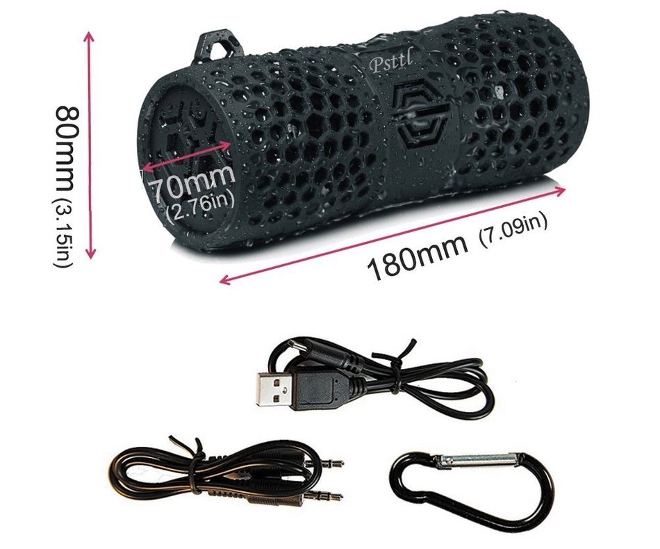 Waterproof Bluetooth Speaker, Psttl IPX6 Wireless Outdoor Waterproof Speaker N3