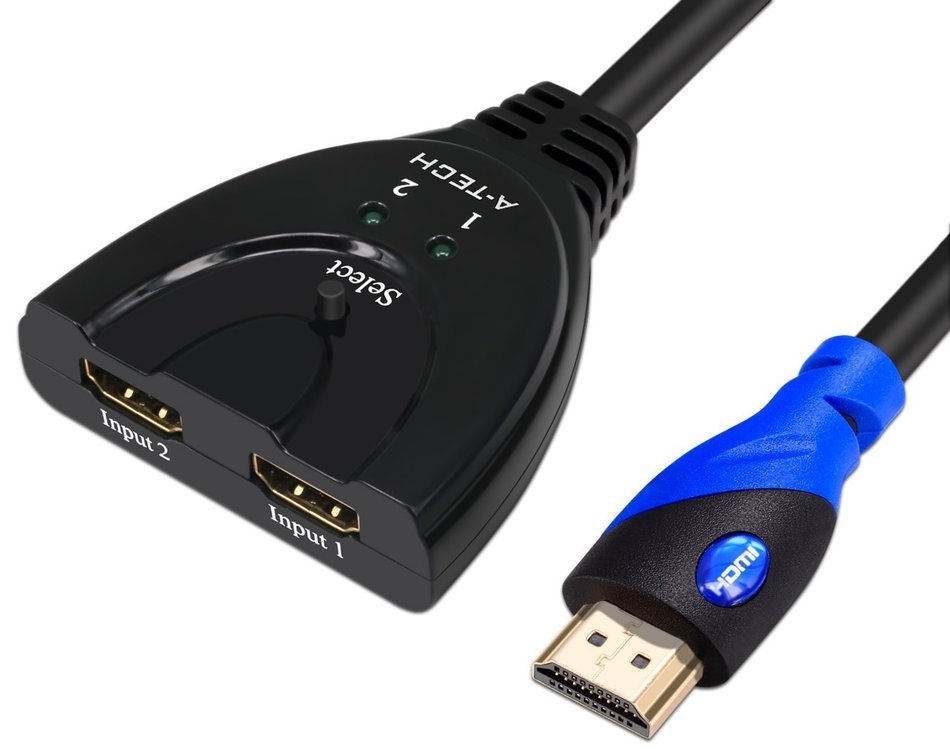 A-tech Sl2103pt1m Is a 2 Port HDMI Switch2&times;1 with 3ft HDMI Pigtail Cable in ABS Black.with This HDMI Switcher... N3