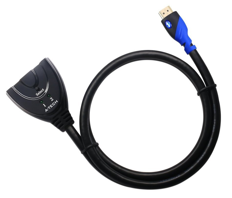 A-tech Sl2103pt1m Is a 2 Port HDMI Switch2&times;1 with 3ft HDMI Pigtail Cable in ABS Black.with This HDMI Switcher... N17