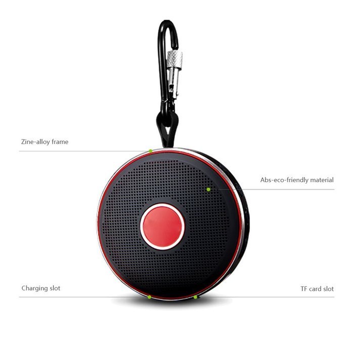 WinBridge T1 Outdoor Portable Stereo Bluetooth Speaker Box with Mircophone Hands-free Call Black N4