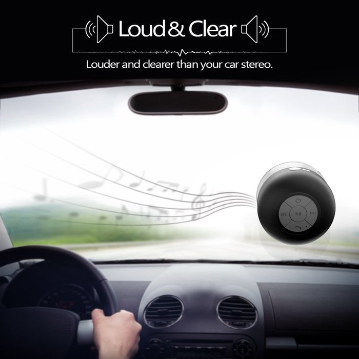 LEKOO Portable Shower Speaker Wireless Waterproof Bluetooth 3.0 Hands-free Speakerphone (Black) N6