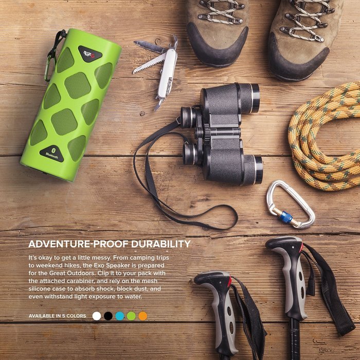 RIF6 Bluetooth CSR 4.0 Speaker, Portable, Wireless, Rechargeable with 10W Power and 30 Hour Battery, Built-in... N5
