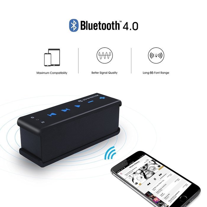 Zoweetek 10W+ MaxBass NFC Technology Ultra Portable Wireless Bluetooth Speaker : Louder Volume,More Bass,Water... N4