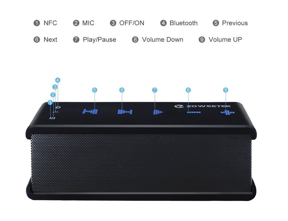 Zoweetek 10W+ MaxBass NFC Technology Ultra Portable Wireless Bluetooth Speaker : Louder Volume,More Bass,Water... N6