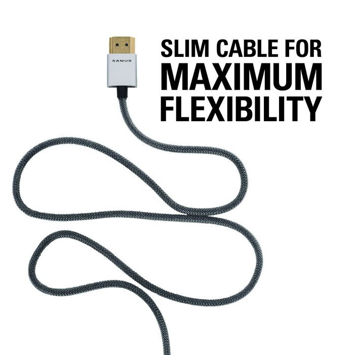 Sanus Super Slim 4' HDMI cable - 4 Feet - 18 Gbps High-Speed Supports Full 1080P, 4K, UltraHD, 3D, Ethernet, and... N2