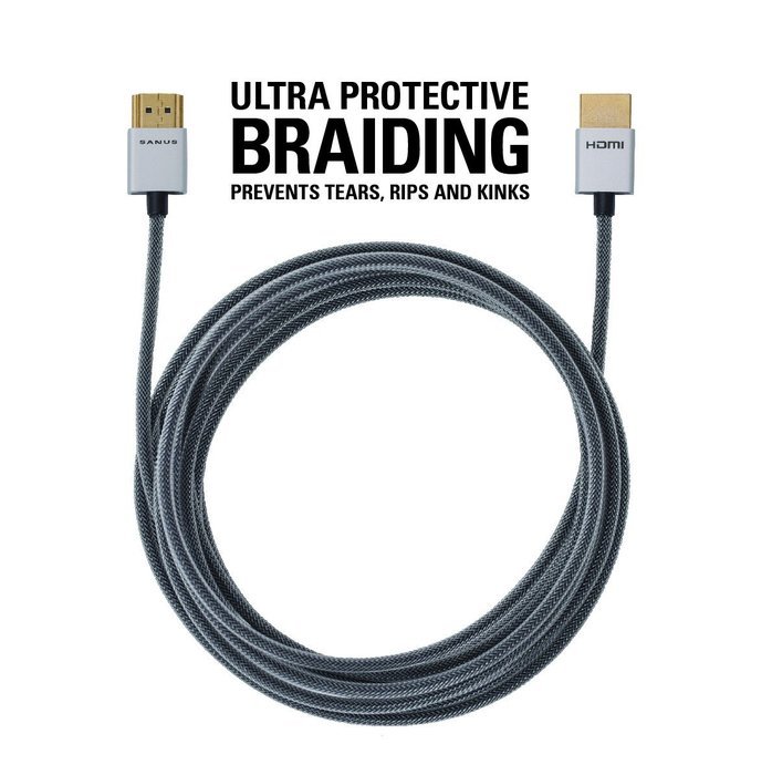 Sanus Super Slim 4' HDMI cable - 4 Feet - 18 Gbps High-Speed Supports Full 1080P, 4K, UltraHD, 3D, Ethernet, and... N4
