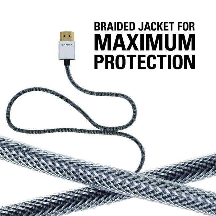 Sanus Super Slim 4' HDMI cable - 4 Feet - 18 Gbps High-Speed Supports Full 1080P, 4K, UltraHD, 3D, Ethernet, and... N5